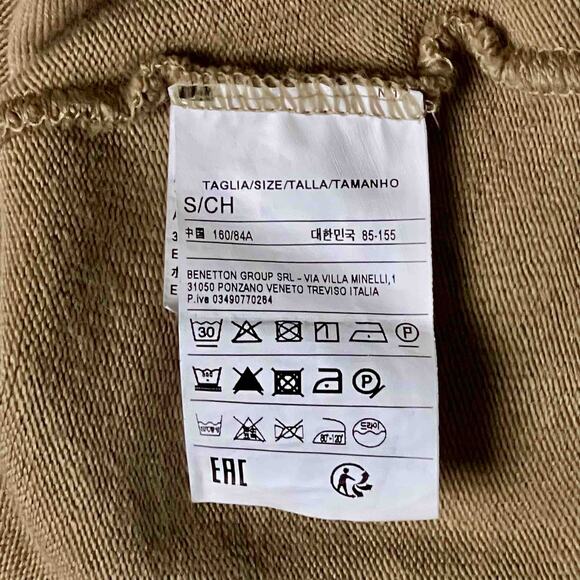 United Colors of Benetton Turtleneck Sweater S Tan Eyelash Long Sleeve Pullover - Picture 7 of 10